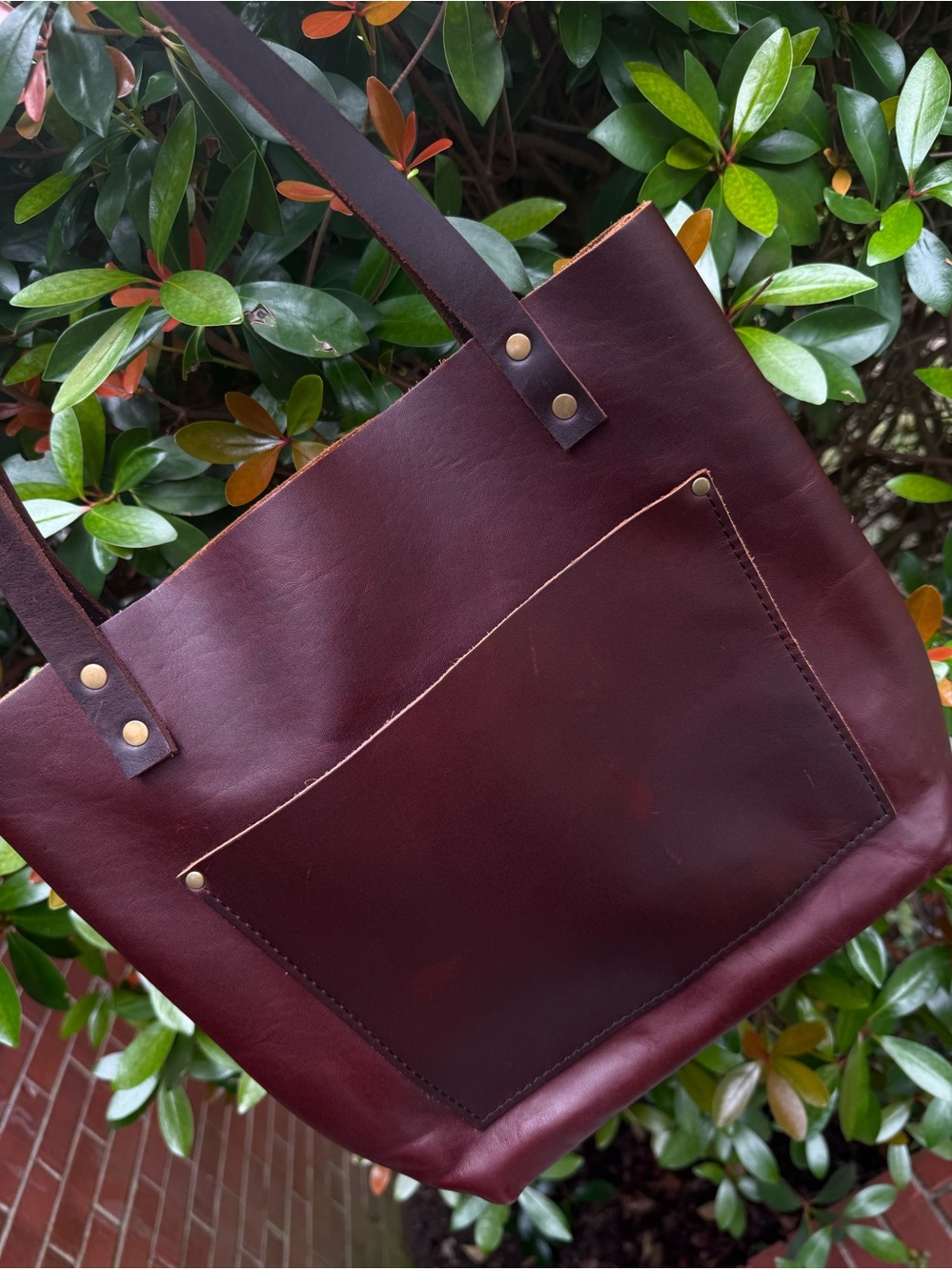 Portland Leather Tote Bag and coin purse.